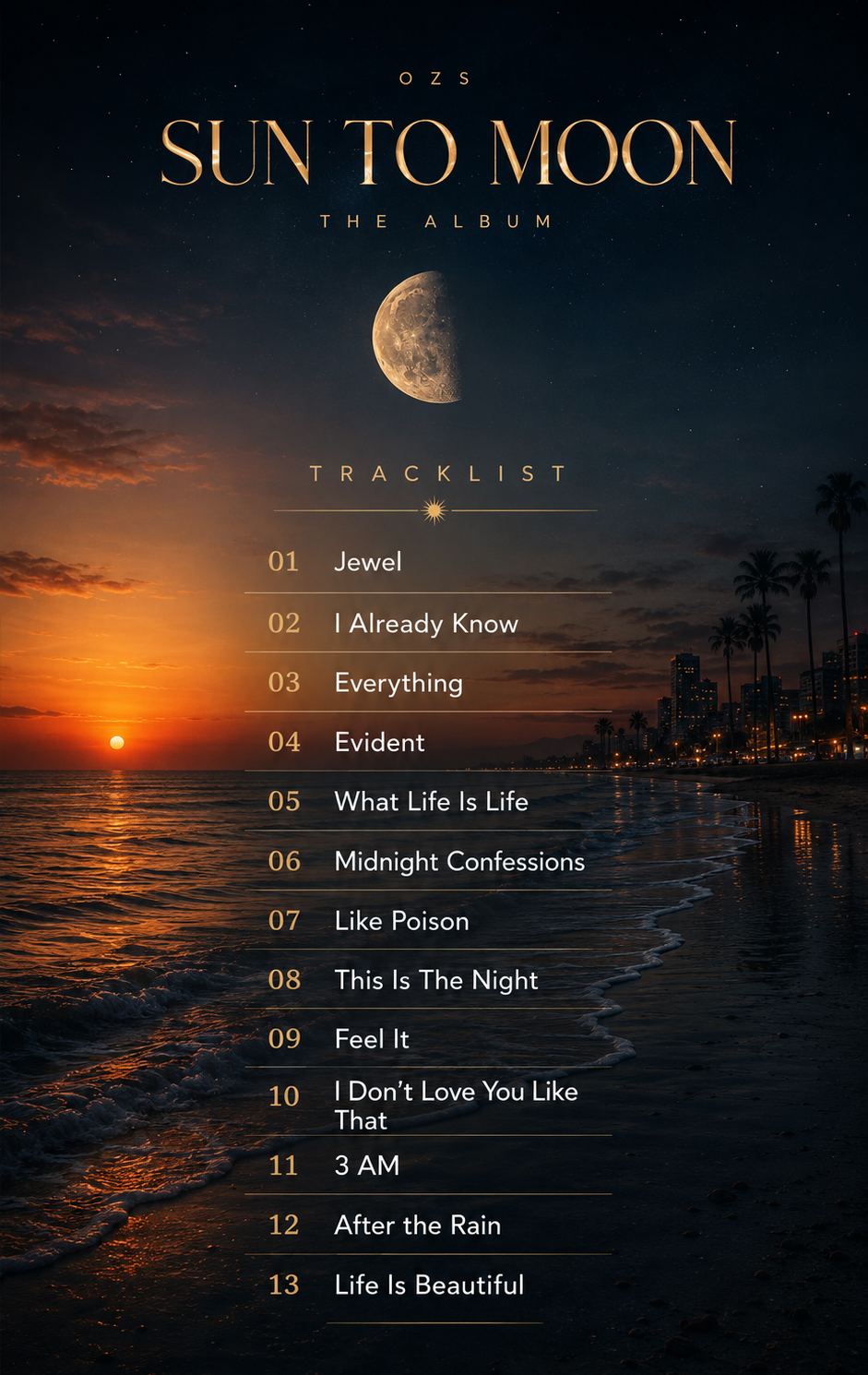 Sun to Moon tracklist by OZS